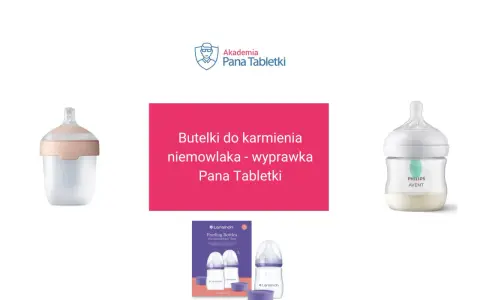 Wyprawka dla niemowlaka: butelki do mleka Lovi, Lansinoh i Philips Avent.