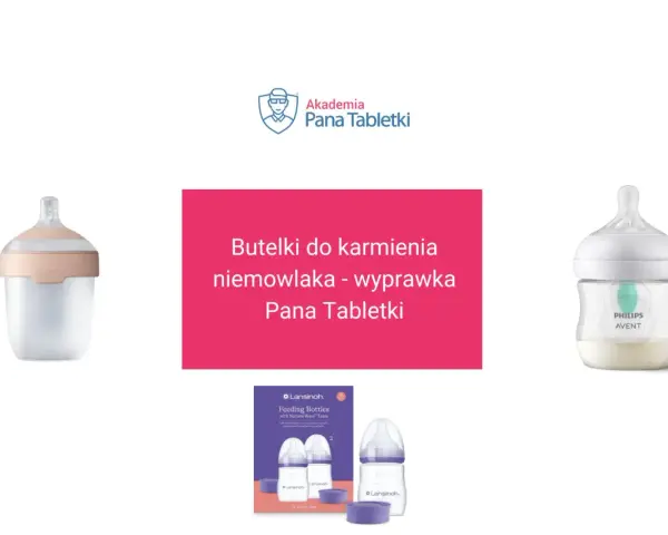 Wyprawka dla niemowlaka: butelki do mleka Lovi, Lansinoh i Philips Avent.