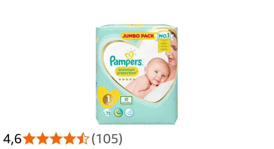 Pampers Premium Protection, rozmiar 1, Jumbo Pack. Sprawdź, ile kosztuje paczka pampersów dla Twojego maluszka.